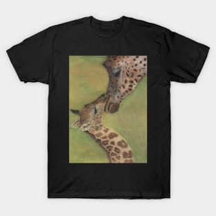 Giraffe Mom and Baby wildlife T-Shirt